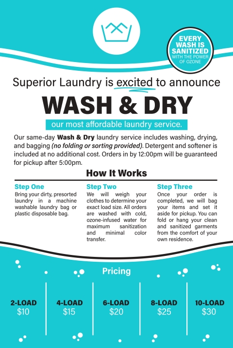 Wash and Dry Laundry Service | Superior Laundry