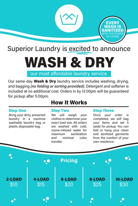 Wash and Dry Laundry Service